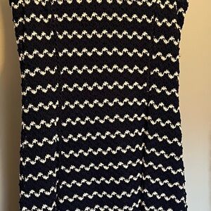 Karl Lagerfeld Navy and White Knit Dress